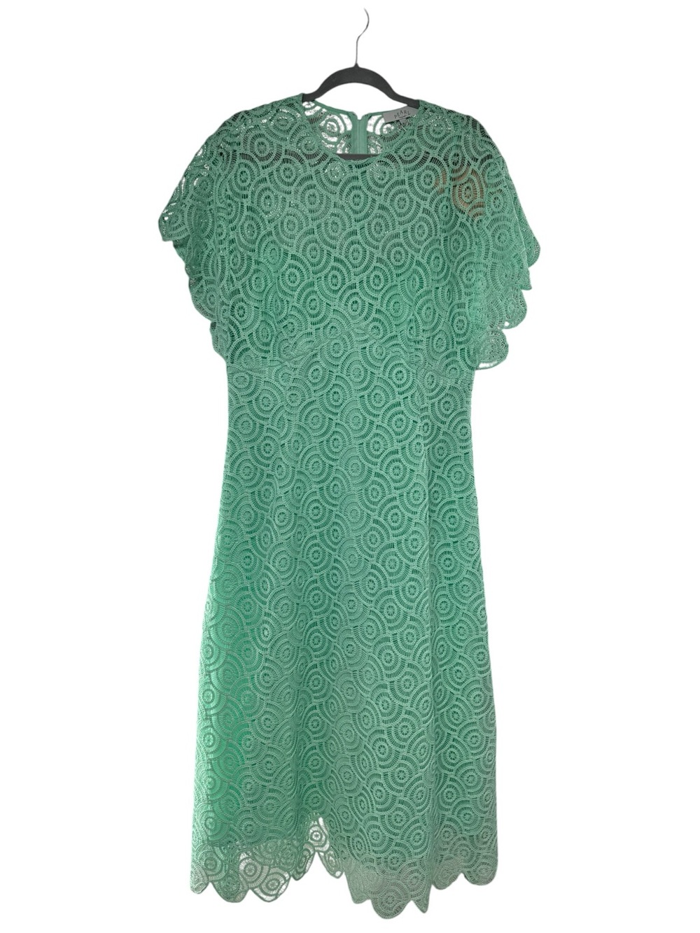 Pearl by Lela rose circle lace midi dress mint 14 large NEW